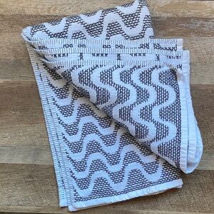 2 Crate&Barrel Black and White Geometric Towels